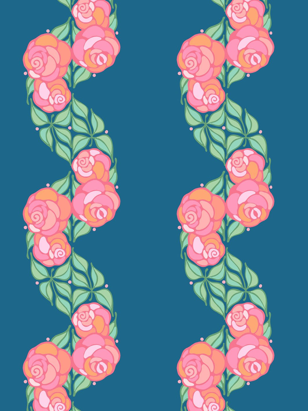 groovy-floral-stripe-wallpaper-by-barbie-cadet-blue