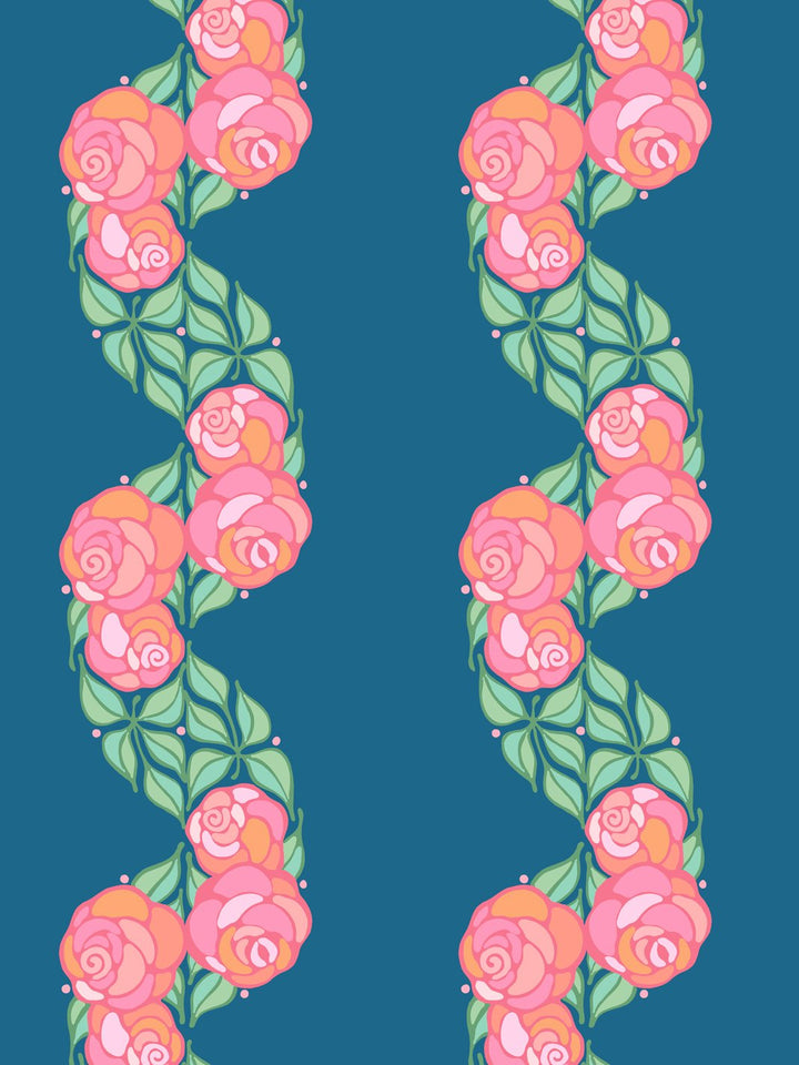 groovy-floral-stripe-wallpaper-by-barbie-cadet-blue