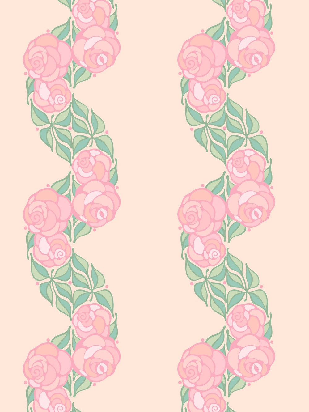 groovy-floral-stripe-wallpaper-by-barbie-peach