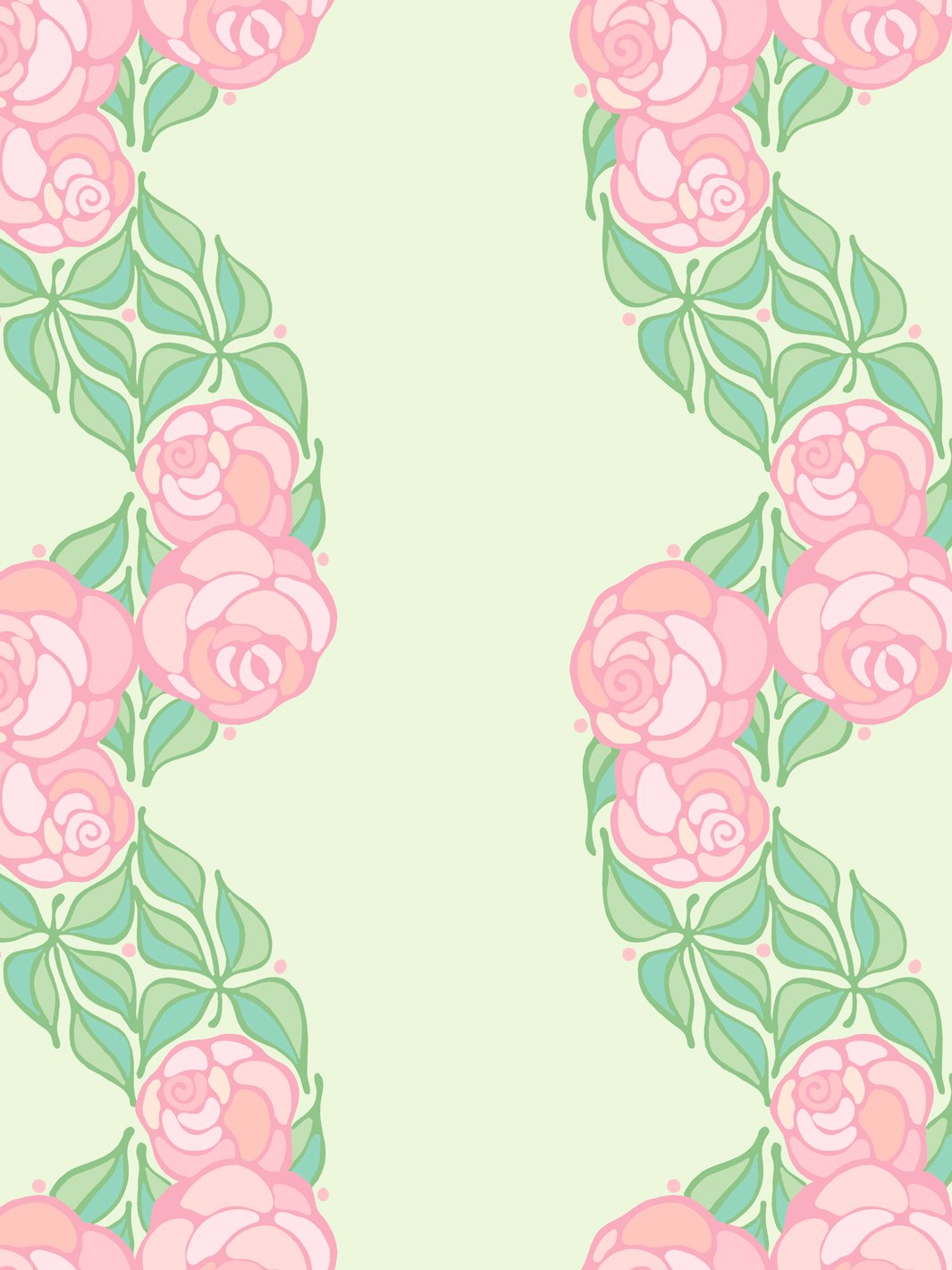 'Groovy Floral Stripe' Wallpaper by Barbie™ - Pistachio