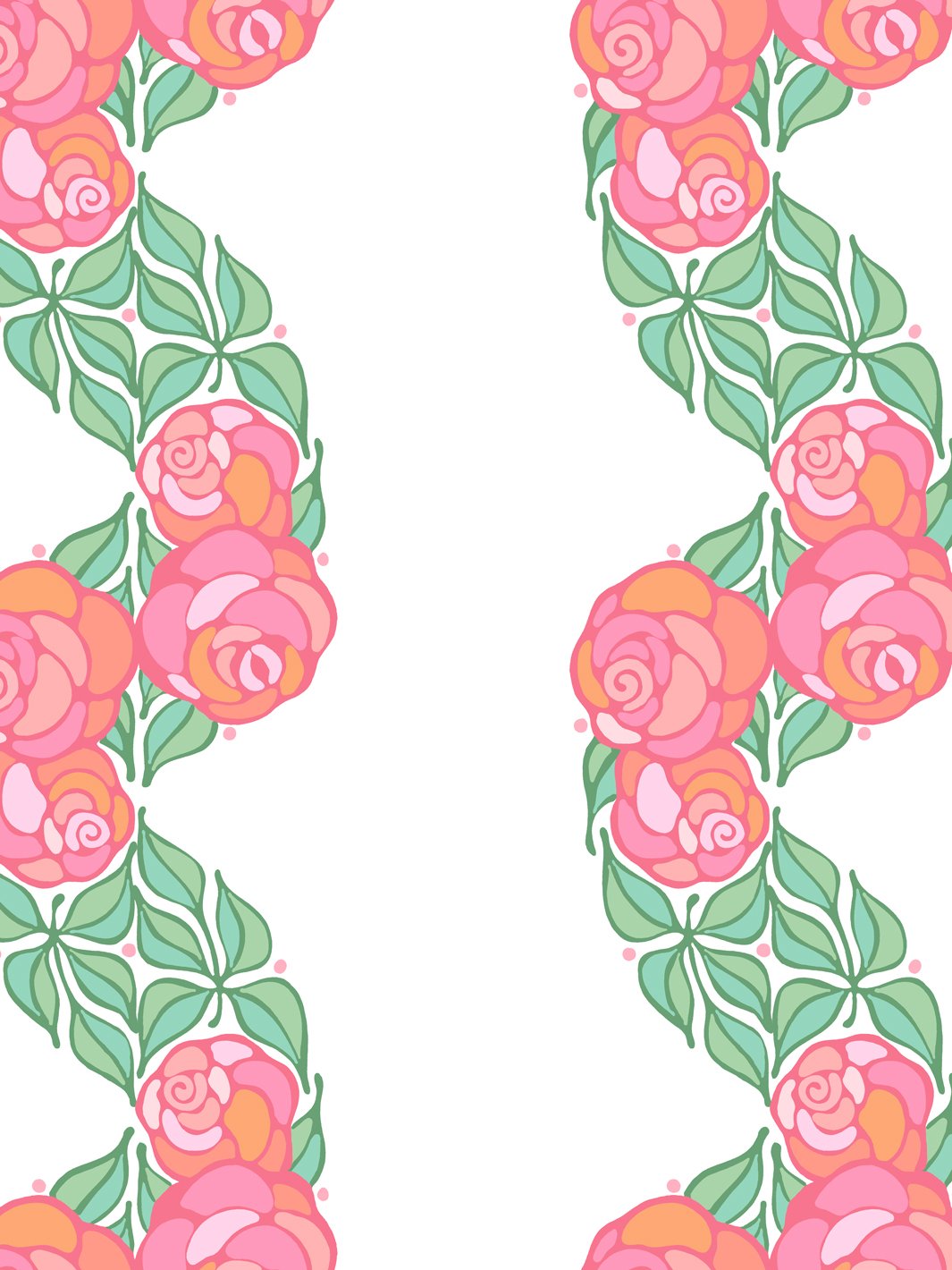 'Groovy Floral Stripe' Wallpaper by Barbie™ - Rose