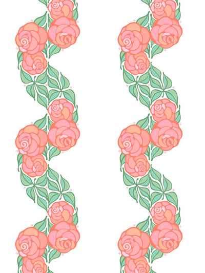 groovy floral stripe wallpaper by barbie watermelon