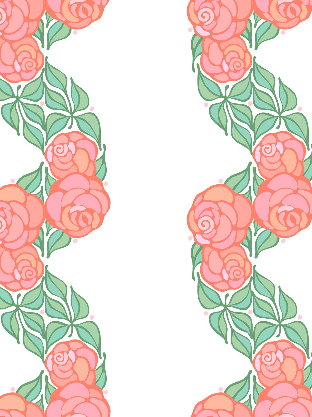 'Groovy Floral Stripe' Wallpaper by Barbie™ - Watermelon