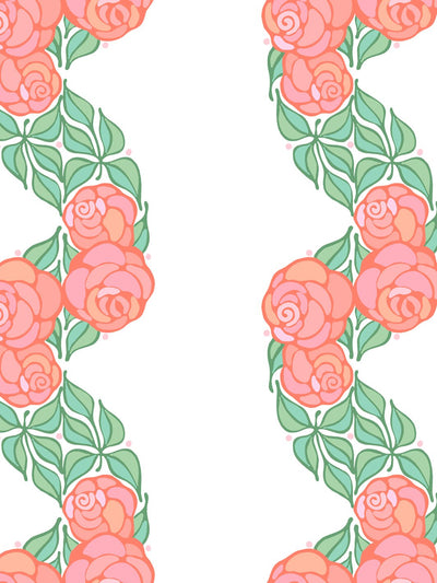 groovy floral stripe wallpaper by barbie watermelon