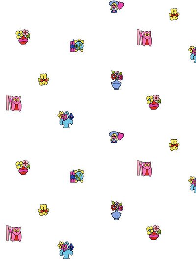 'Barbie™ Stickers' Wallpaper by Barbie™ - White