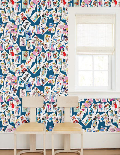 'Barbie™ Trading Cards' Wallpaper by Barbie™ - Cadet Blue