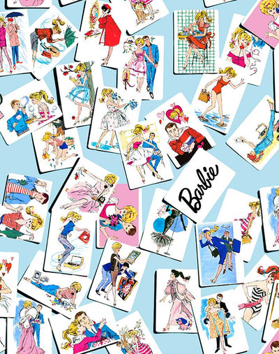 'Barbie™ Trading Cards' Wallpaper by Barbie™ - Baby Blue