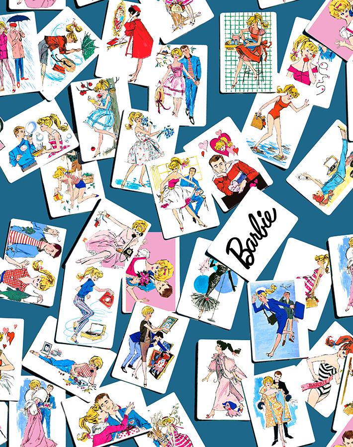 'Barbie™ Trading Cards' Wallpaper by Barbie™ - Cadet Blue