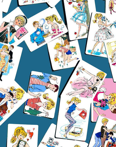 'Barbie™ Trading Cards' Wallpaper by Barbie™ - Cadet Blue