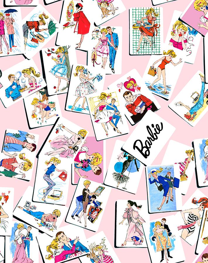 'Barbie™ Trading Cards' Wallpaper by Barbie™ - Pink