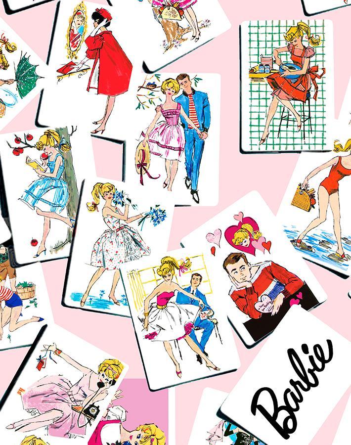 'Barbie™ Trading Cards' Wallpaper by Barbie™ - Pink