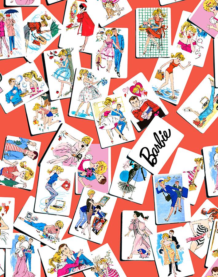 'Barbie™ Trading Cards' Wallpaper by Barbie™ - Red