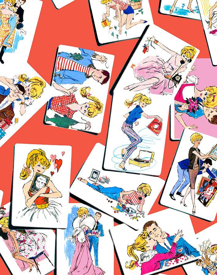 'Barbie™ Trading Cards' Wallpaper by Barbie™ - Red