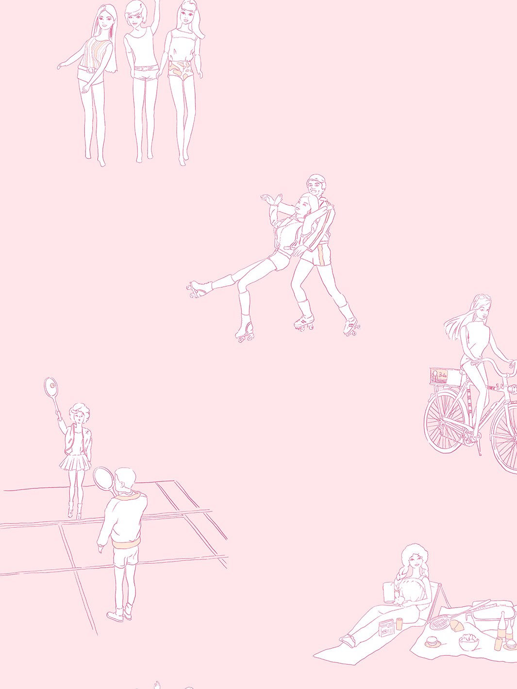 barbie and friends wallpaper by barbie pink