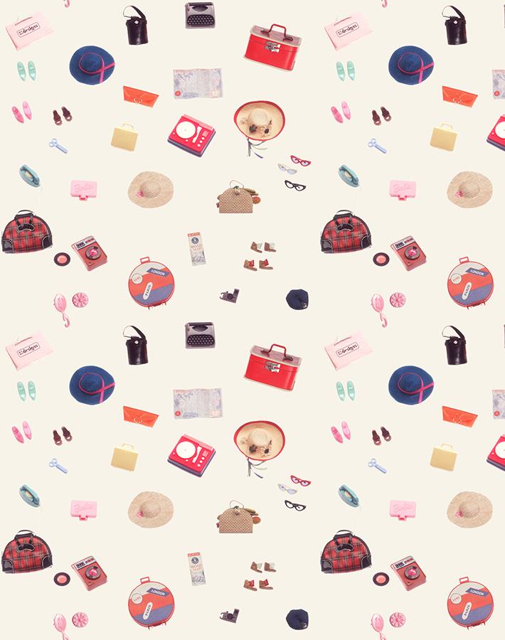 'Barbie™ Travel' Wallpaper by Barbie™ - Cream