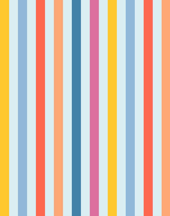 'Bend and Snap Stripe' Wallpaper by Barbie™ - Pale Blue