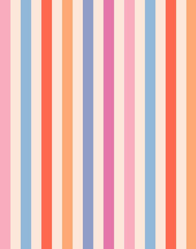 'Bend and Snap Stripe' Wallpaper by Barbie™ - Peach