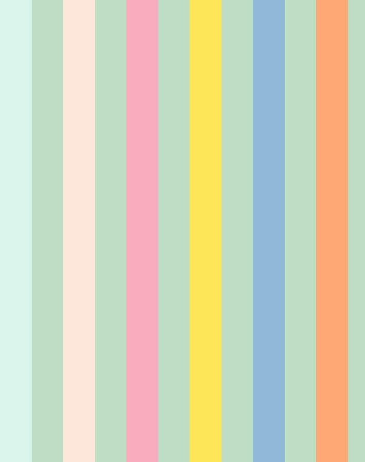 'Bend and Snap Stripe' Wallpaper by Barbie™ - Aventurine