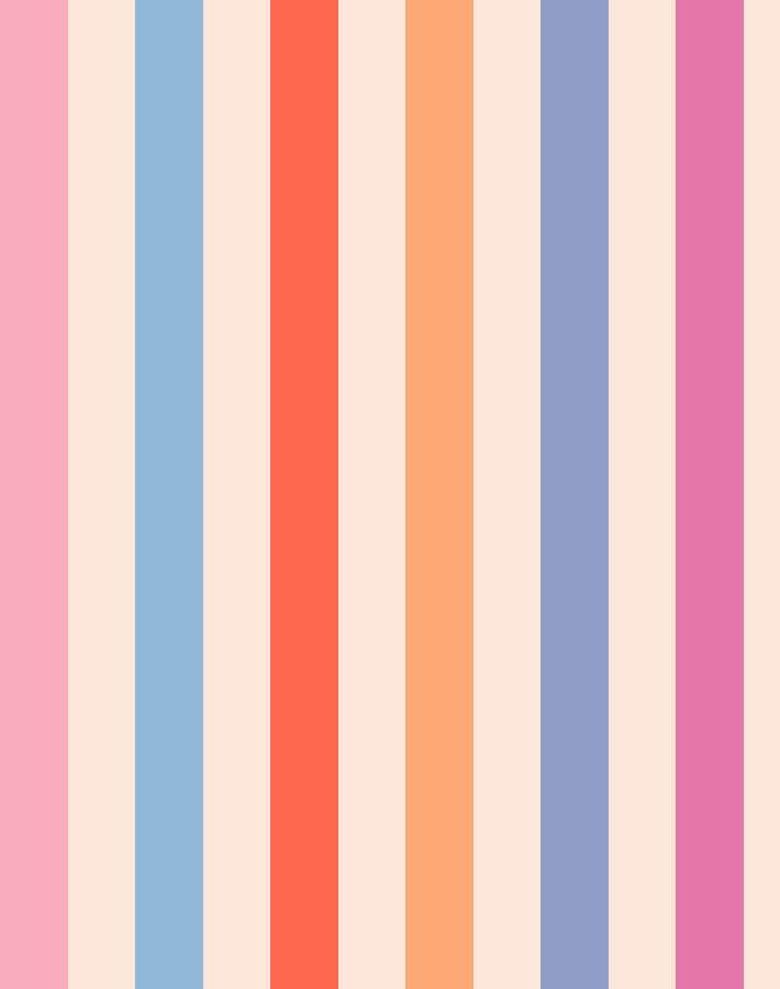 'Bend and Snap Stripe' Wallpaper by Barbie™ - Peach