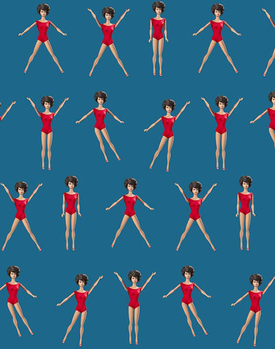 'Brunette Barbie™ in Motion' Wallpaper by Barbie™ - Cadet Blue