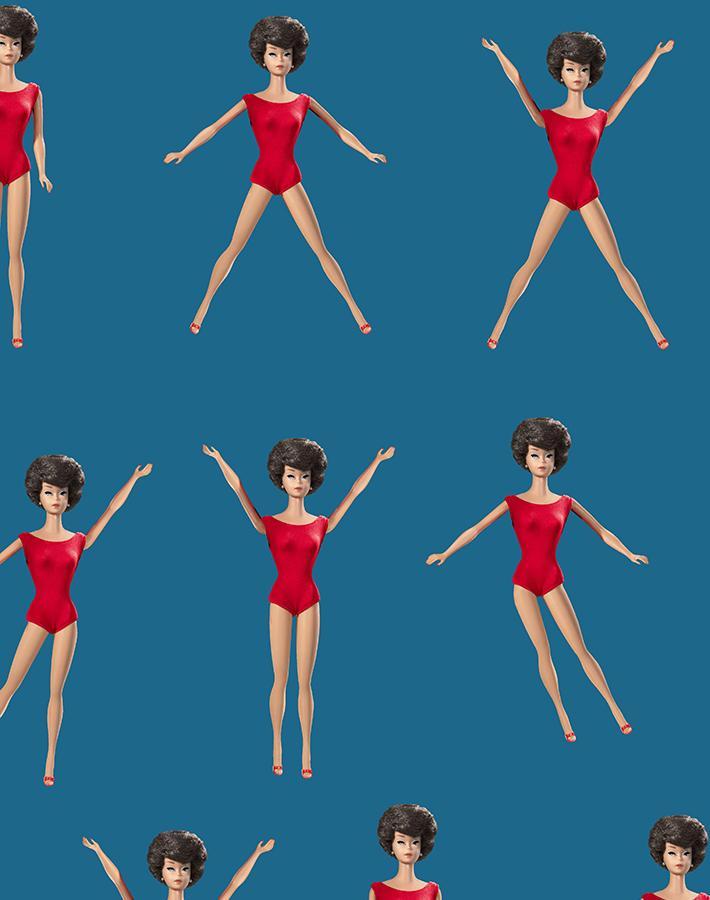 'Brunette Barbie™ in Motion' Wallpaper by Barbie™ - Cadet Blue