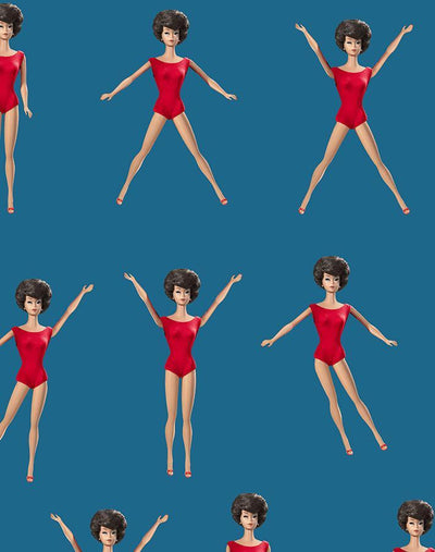 'Brunette Barbie™ in Motion' Wallpaper by Barbie™ - Cadet Blue