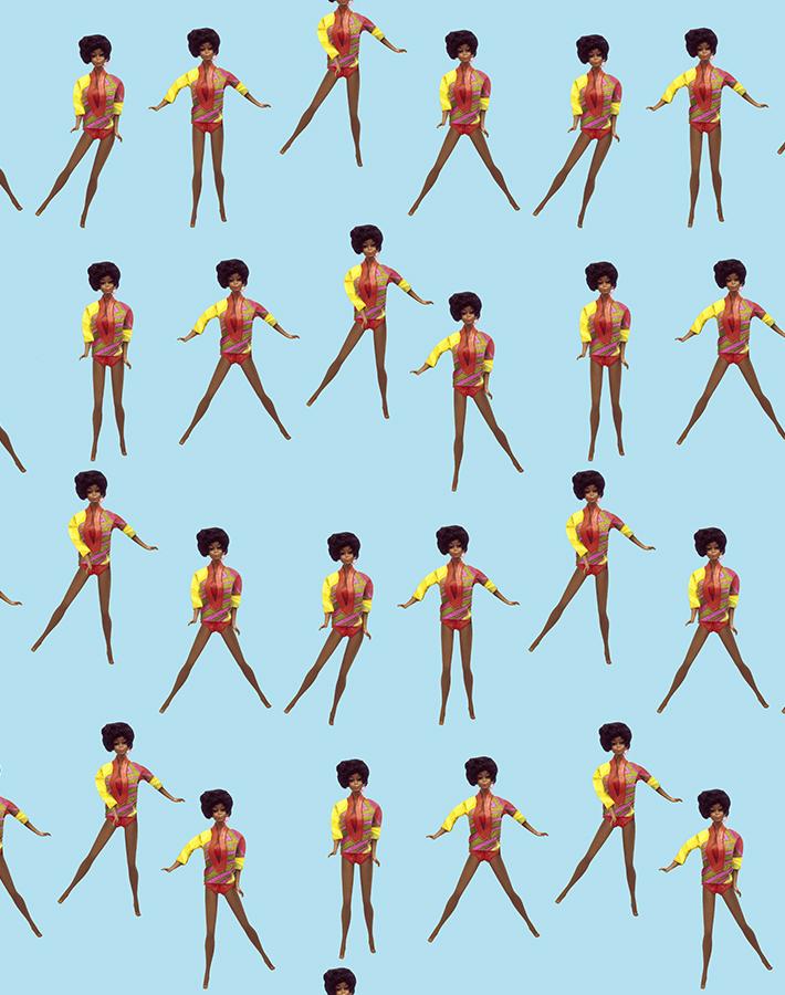 'Christie™ in Motion' Wallpaper by Barbie™ - Baby Blue