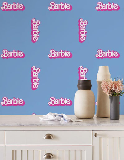 'Barbie™ 80s Logo' Wallpaper by Barbie™ - Denim