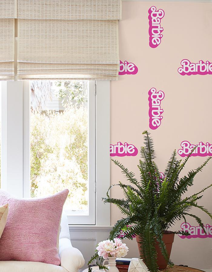 'Barbie™ 80s Logo' Wallpaper by Barbie™ - Peach