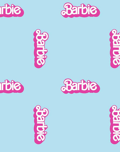 'Barbie™ 80s Logo' Wallpaper by Barbie™ - Baby Blue