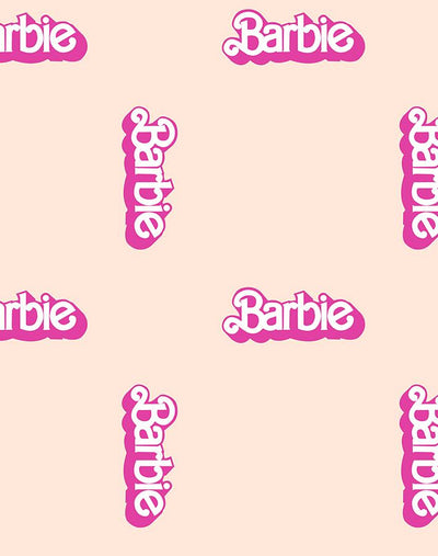 'Barbie™ 80s Logo' Wallpaper by Barbie™ - Peach