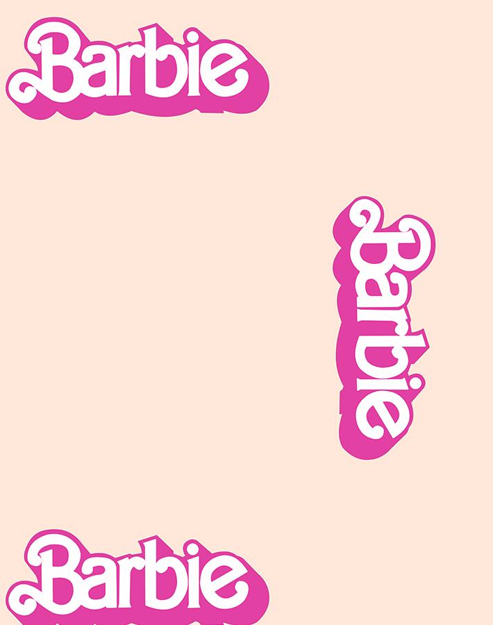 'Barbie™ 80s Logo' Wallpaper by Barbie™ - Peach