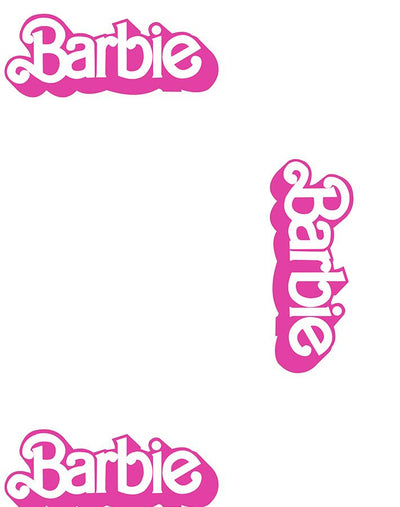 'Barbie™ 80s Logo' Wallpaper by Barbie™ - White – Wallshoppe