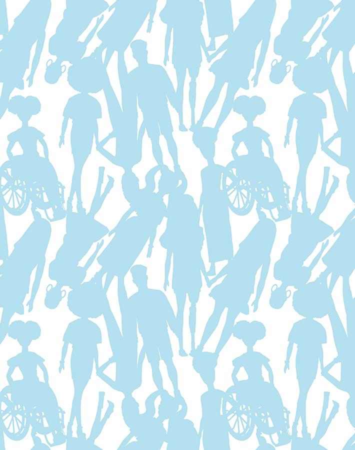 'Fashionistas™ Silhouettes' Wallpaper by Barbie™ - Baby Blue
