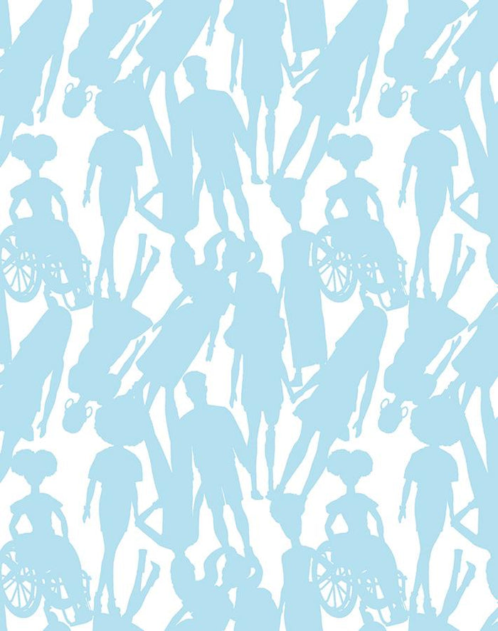 'Fashionistas™ Silhouettes' Wallpaper by Barbie™ - Baby Blue