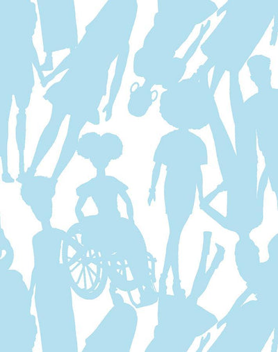 'Fashionistas™ Silhouettes' Wallpaper by Barbie™ - Baby Blue