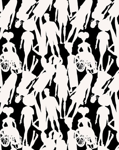 fashionista silhouettes wallpaper by barbie black cream