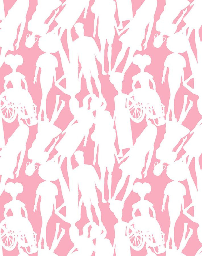 'Fashionistas™ Silhouettes' Wallpaper by Barbie™ - Bubblegum
