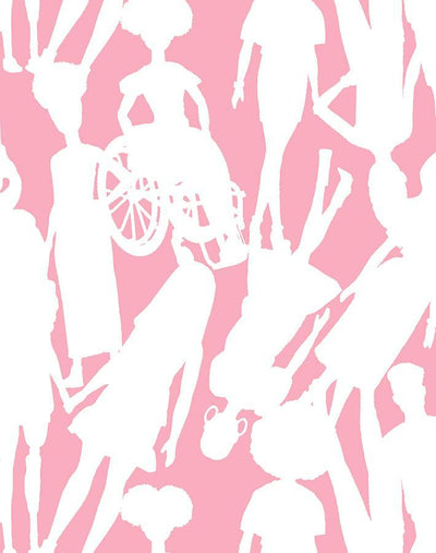 'Fashionistas™ Silhouettes' Wallpaper by Barbie™ - Bubblegum
