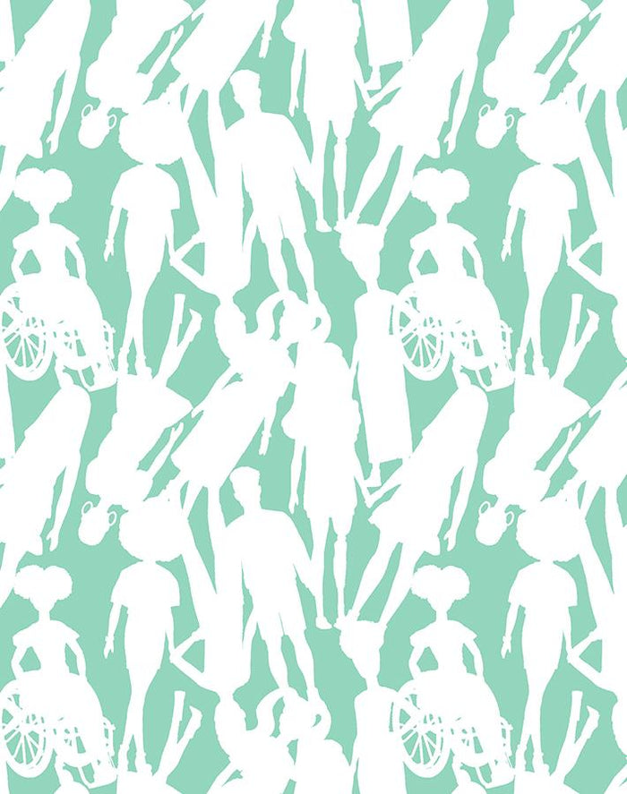 'Fashionistas™ Silhouettes' Wallpaper by Barbie™ - Caribbean