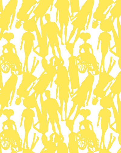 'Fashionistas™ Silhouettes' Wallpaper by Barbie™ - Daffodil