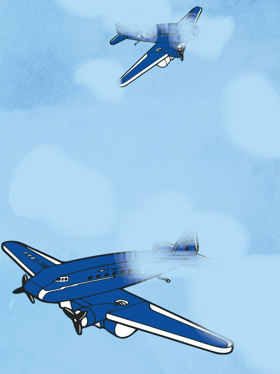 'Airplanes' Wallpaper by Fisher-Price™ - Blue