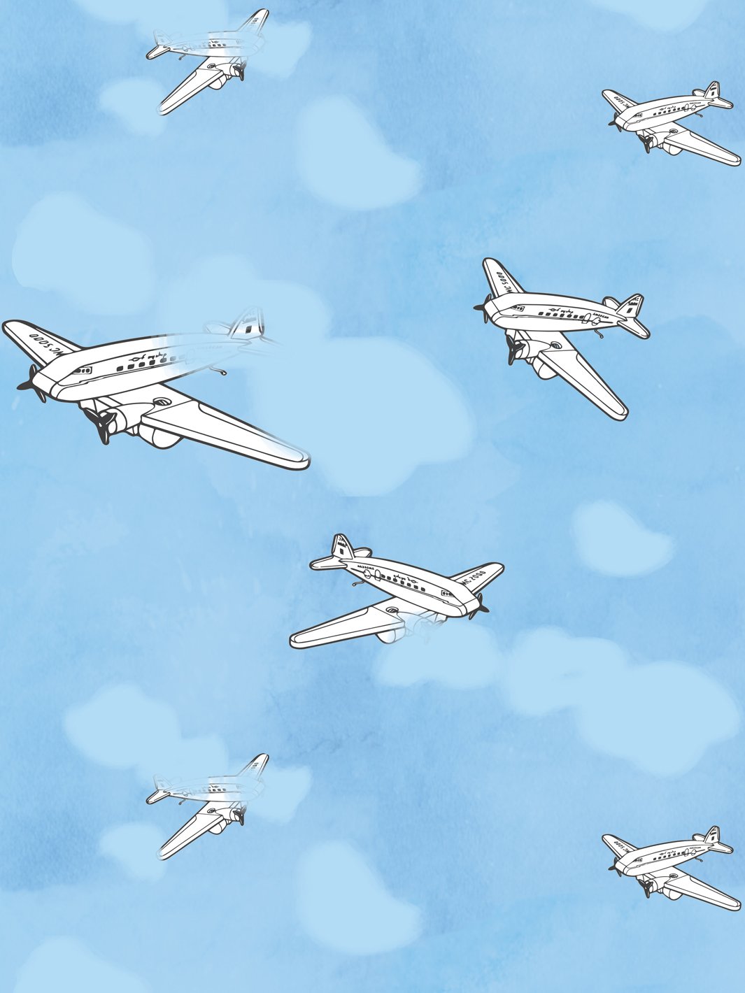 'Airplanes' Wallpaper by Fisher-Price™ - White