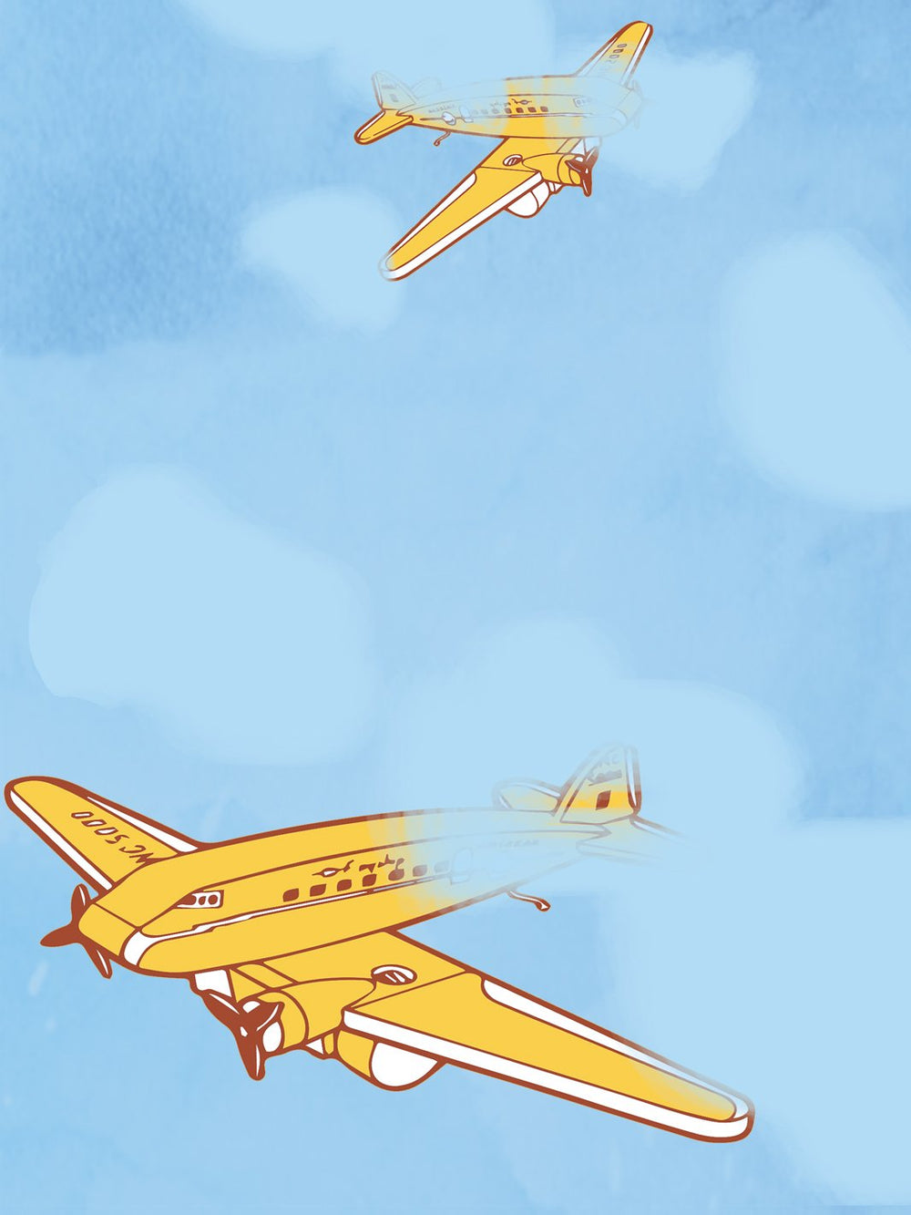 airplanes-wallpaper-by-fisher-price-yellow