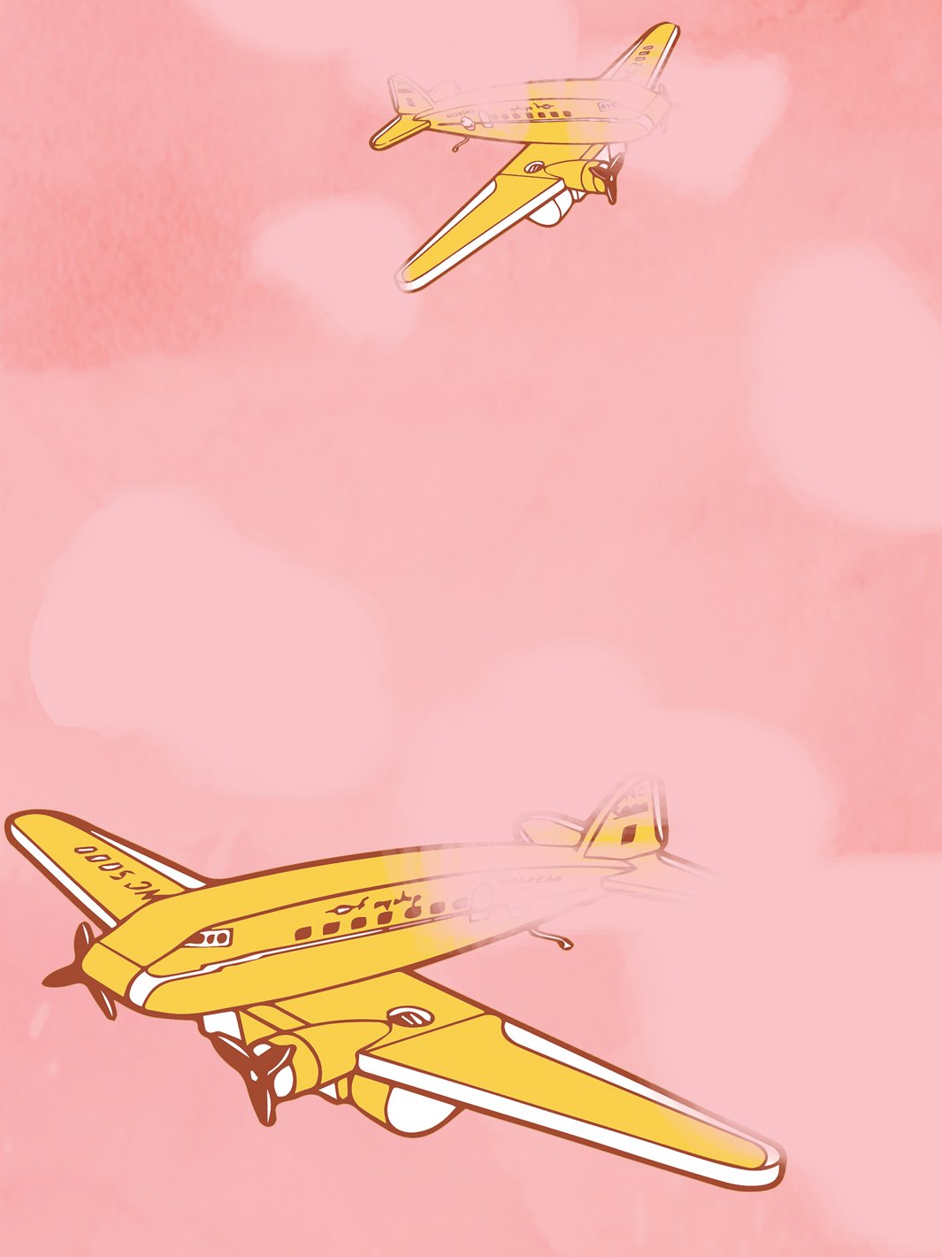 'Airplanes' Wallpaper by Fisher-Price™ - Yellow Sunset