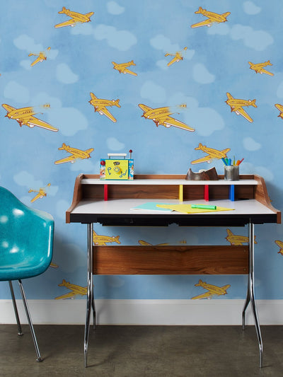 'Airplanes' Wallpaper by Fisher-Price™ - Yellow