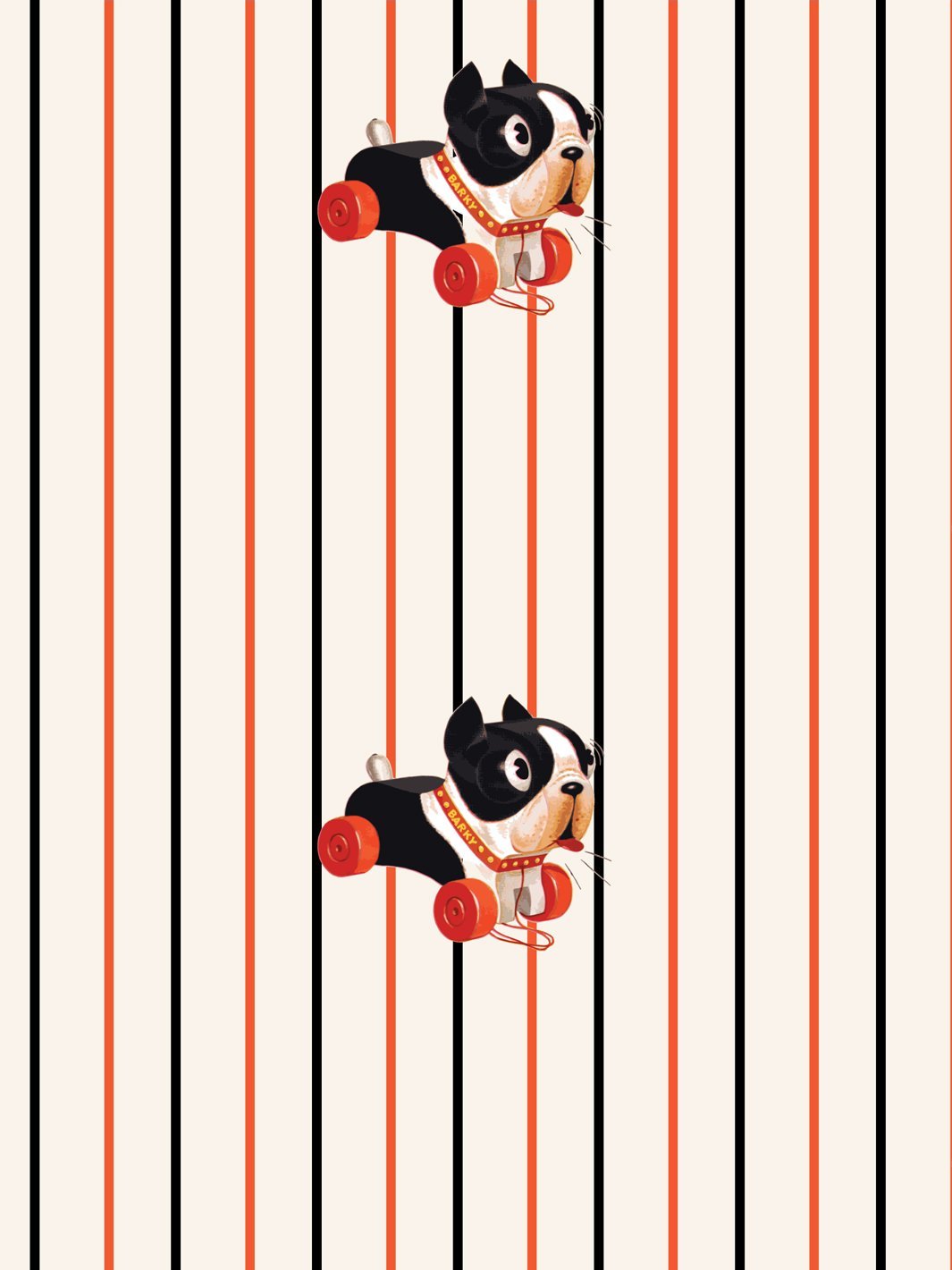 'Barky Stripe' Wallpaper by Fisher-Price™ - Beige