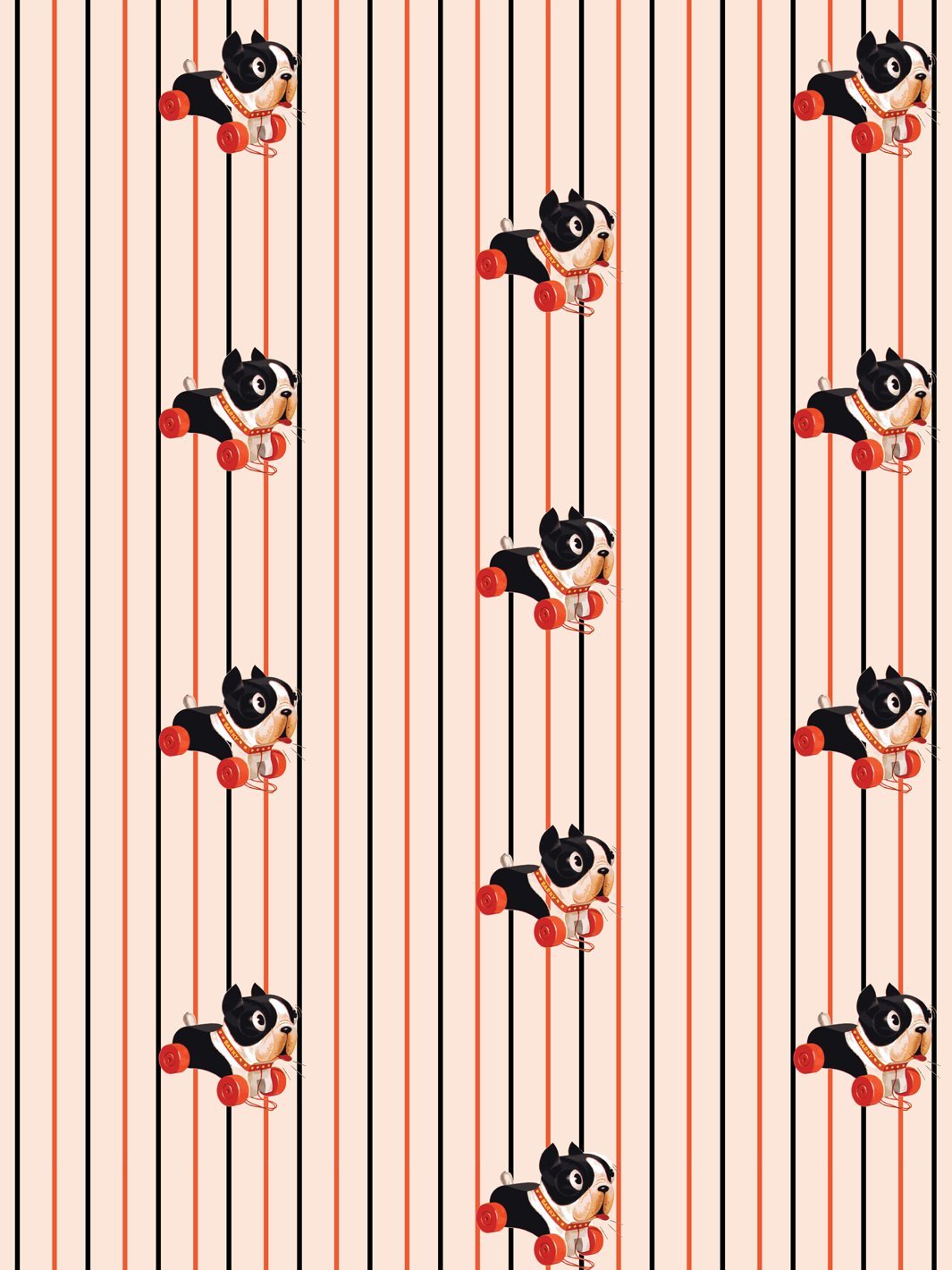barky stripe wallpaper by fisher price peach