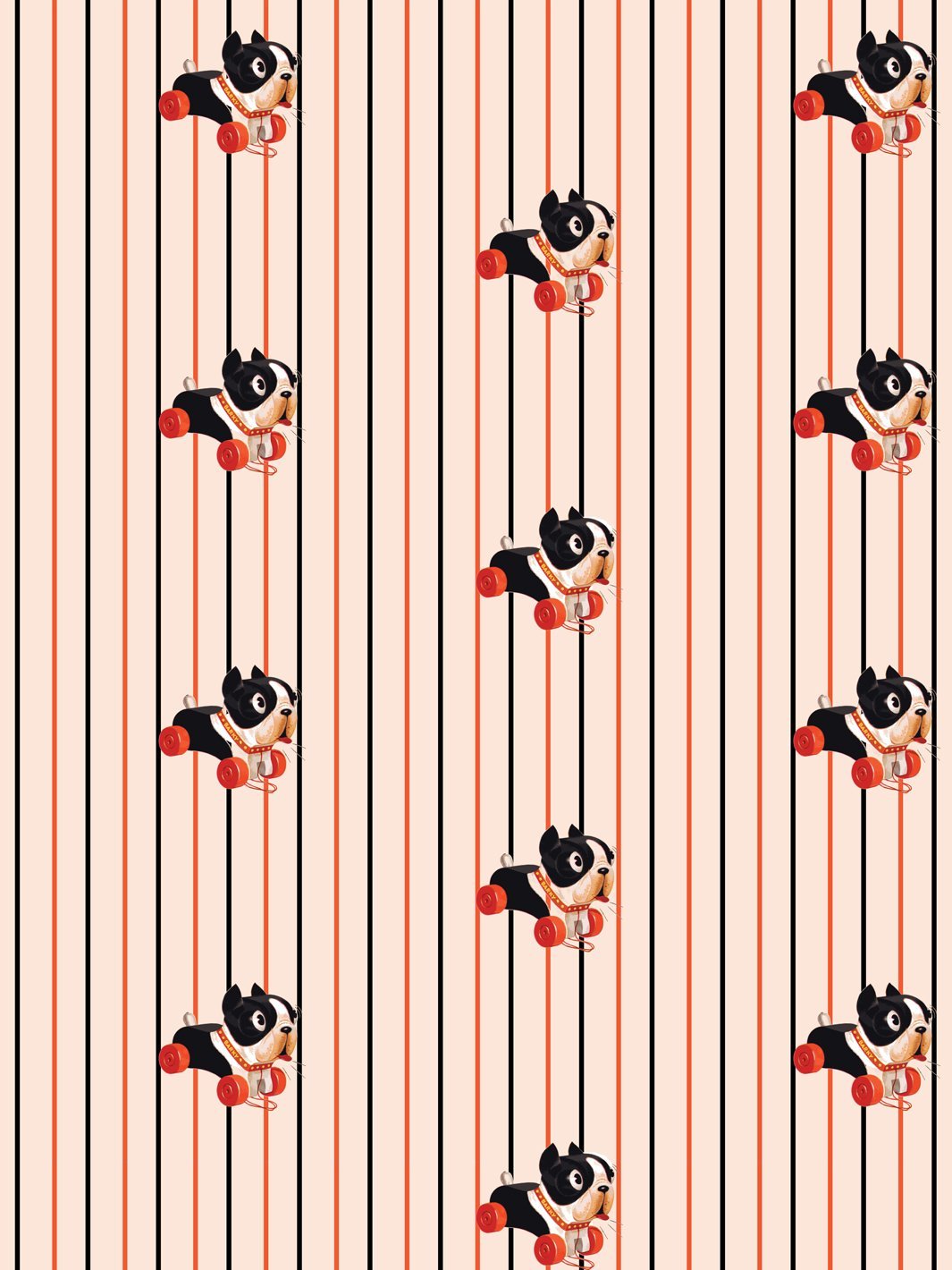 'Barky Stripe' Wallpaper by Fisher-Price™ - Peach