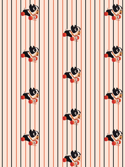'Barky Stripe' Wallpaper by Fisher-Price™ - Peach